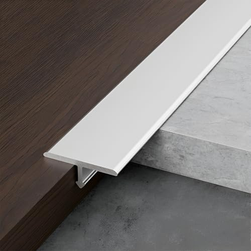 JXNVHJ 3 Stück Aluminium-T-Formleisten 90 cm Übergangsprofil, Fußböden Abdeckleisten, Türschwellen Leiste Für Laminat & Parket, Einfach Zu Säubern(Silver,6mm)