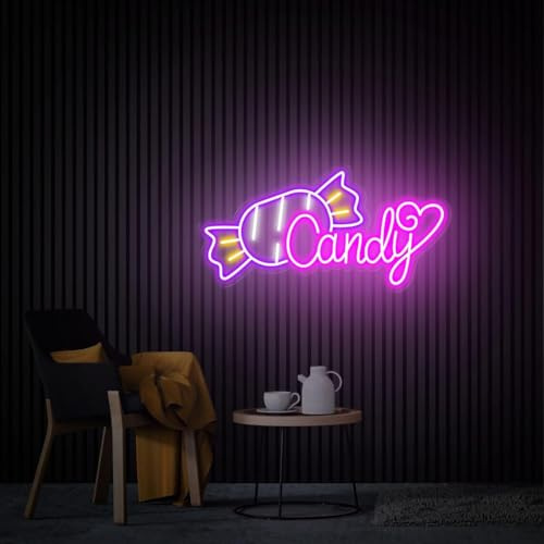 Candy Neon Schild, Candy Shop Dekor, Custom Neon Schild | Candy Bar Dekor, Geschäftseröffnungsgeschenk, Candy Sign Wandkunst für Schaufenster