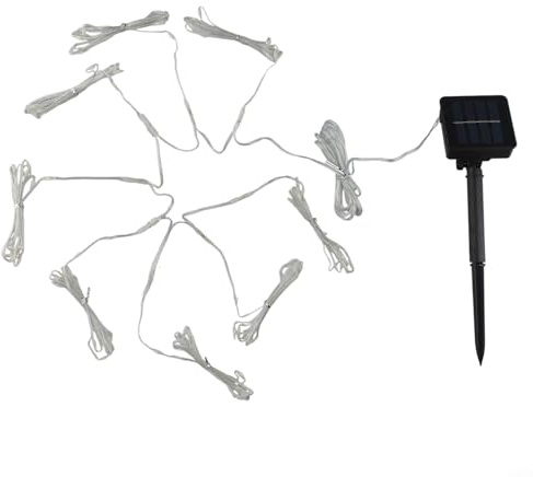 FACULX Solarbetriebene Schirmlichter, 104 LEDs, 8 Rippen, für Terrasse, Markt, Tischschirm, Lichtleiste, Sonnenschirm-Lichter für den Außenbereich, Garten, Strand, Hinterhof, Dekoration (warmweiß)