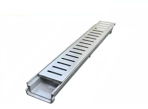5 x kit de Drainage de caniveau en Plastique Mince avec Grille en Acier galvanisé - Caniveaux de Drainage et caniveau d'évacuation des eaux pluviales à caillebotis/Soakaway