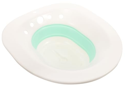 POPETPOP Bidet Domestique Pliable Blanc Vert, Bassin de Bain Portable pour Soins Post-partum, Compatible Sièges Standard, Utilisation Femme Enceinte et Personnes Âgées, Gain de Place,