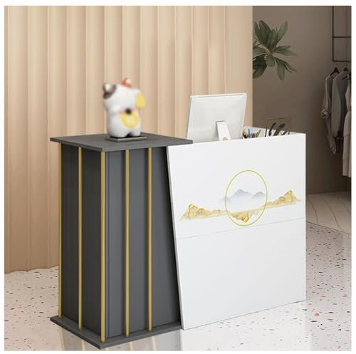 SPXMQSS Empfangstheke Rezeption Friseur, Rezeptionstheken Kosmetikstudio Ladentische Kassentisch Empfangstresen Mit AbschließBaren Schubladen B 90x100 cm