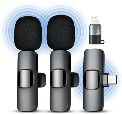 Kabelloses Lavalier-Mikrofon für iPhone, iPad, Telefon, Mini-Ansteckmikrofon mit Magnetclip, USB-C-Mikrofon mit Rauschunterdrückung und Kristallklang für Videoaufnahmen, Vlogging, Singen, YouTube