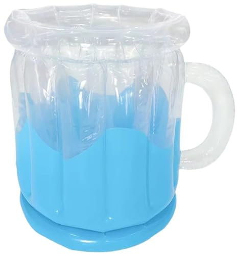 AMOYER Glacière Gonflable en Forme De Chope À Bière, Décoration De Fête sur Plage, Table Gonflable pour Servir des Boissons, Bac À Glaçons, Bar pour Buffet De Piscine, Nourriture Boissons