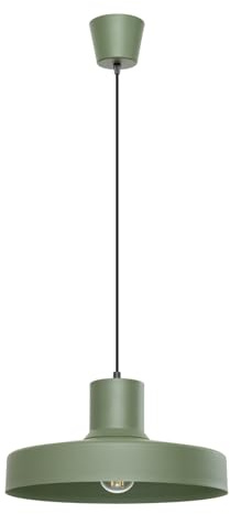 SOLLUX lighting Lámpara colgante lámpara colgante - lámpara de techo acero - 1 luz - lámpara LED bombilla - verde oliva Bilo