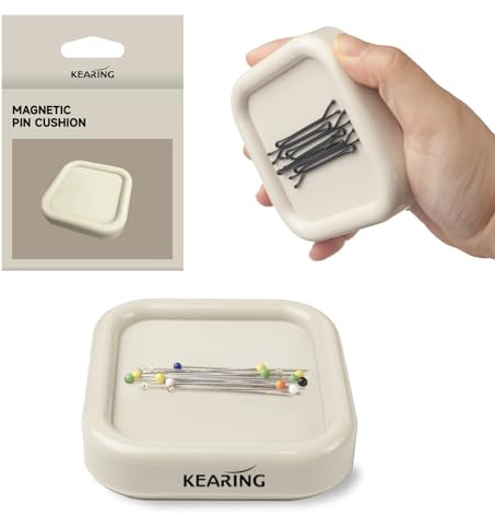 KEARING Magnetisches Nadelkissen Quadratisch (8,5 cm) – Starker Magnetischer Nadelhalter für Nähen, Quilten & Handarbeiten – Leichtes Nähzubehör zur Aufbewahrung von Stecknadeln & Nähnadeln