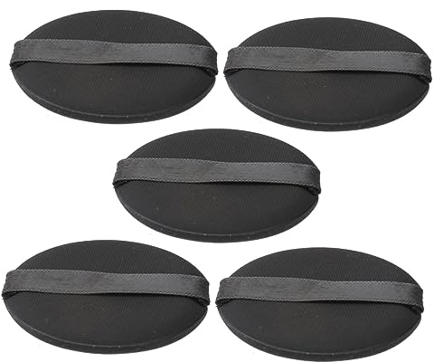 Vaguelly Borlas de Maquillaje Negras 5 Piezas Esponjas para Base de Maquillaje sin Látex para Uso Profesional y Personal en Salón, Hogar y Viajes