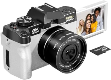 ZGJIAJU Appareil Photo Numérique De Photographie 48mp 4K, Vidéo/Vlog avec WiFi 60FPS, Mise Au Point Automatique, Caméra De Voyage for Débutants en Photographie