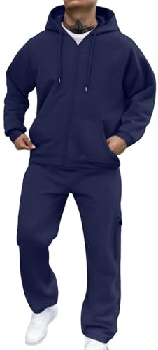 Tuta Da Ginnastica Uomo Comodo Larghi Felpe Con Cappuccio E Pantaloni Fitness Tinta Unita Jogging Completi Sportivi Leggera Con Tasche Abbigliamento Sportiva Palestra Manica Lunga Tuta 2 Pezzi