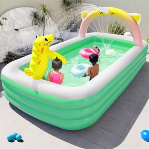 Piscina gonfiabile, sovradimensionata, rinforzata, di grandi dimensioni, per bambini e adulti, piscina per la famiglia per feste estive in acqua, cortile, prato, viaggi