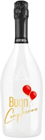 BRANDGIFT.IT Bottiglia Personalizzata Compleanno Astoria Spumante Brut 75 Ml Perlage Fine Persistente Sapore Fitto Ed Equilibrato Bottiglia Prosecco Personalizzata Per Brindisi Originali