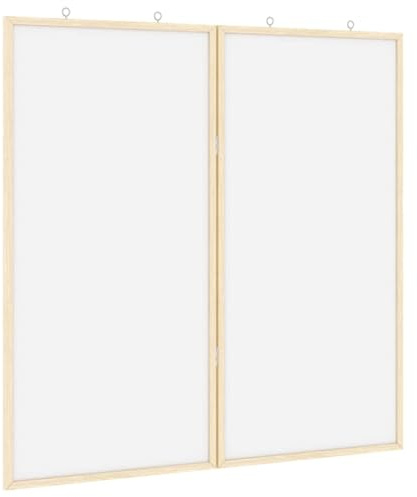 vidaXL Info-Tafel 80 x 80 x 1,4 cm Massivholz Kiefer Weiß Klappbar