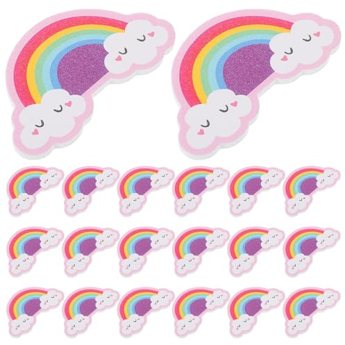 Mipcase 20 Limas de Uñas Forma de Arcoíris de Eva para Pulir y Decorar Uñas Herramientas Eficientes para Manicuras Diarias