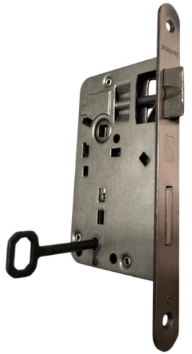 inferramenta | Serratura Bonaiti Giraffa da Infilare per Porta in Legno Entrata 50mm – Bordo Tondo Bronzato, Resistente e Facile da Installare
