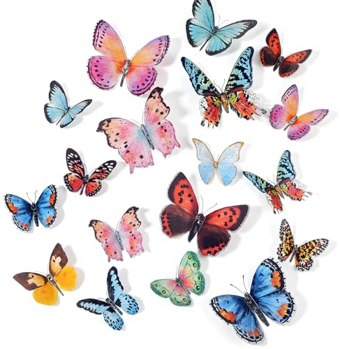 WJIAAA 36 Pcs 3D Butterflies Wall Sticker Watercolor, Butterfly Decoration