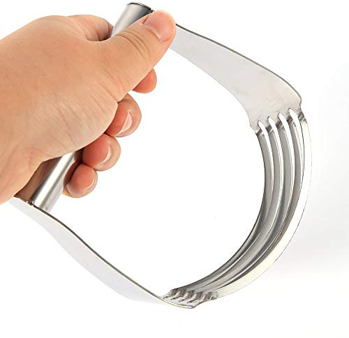 Stainless Steel Pastry Mixer 5-Blade Dough Cutter for Bread Making, Cookie Preparation, Pastry Crimping with Non-Slip Handle 304 Food-Grade Steel Professional Baking Tool
