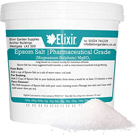 Elixir Salts Epsom Salt Magnesium Sulphate Food Grade | 10kg Supplied in a Tub