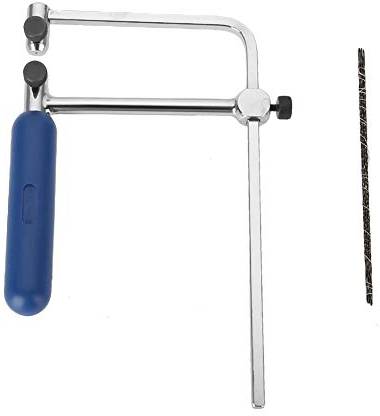 Seghetto manuale per la lavorazione del legno, strumento regolabile con telaio a U con 6 lame di ricambio per la lavorazione del legno, vetro e metallo (#1)