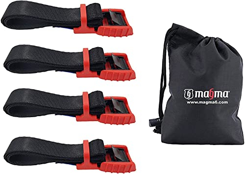 MAGMA 4 Cambuckle Straps | Load Strap Bike, Rack, Surf Board, Moto, Car, Kayak and Carriers | Adjustable and Heavy-Duty Belt Cords Strapping Tools Cargo Automotive | Fastening Tie Buckles | Red 50cm