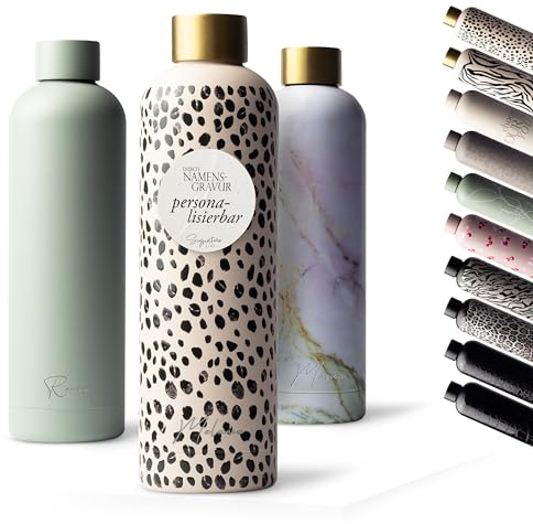 MAMEIDO Thermosflasche 1000 ml (personalisiert) | mit Namensgravur als personalisiertes Geschenk, aus Edelstahl, auslaufsicher, BPA-frei – hält bis zu 24 h kalt und 12 h warm
