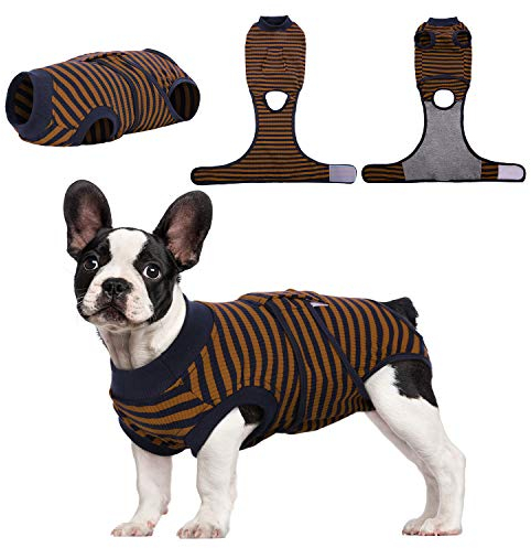 Kuoser Hundebody Nach Op, Hundebody Nach Kastration Rüde Hündin,Hundebody Nach Op Hündin, Atmungsaktiv Body Für Hunde Nach Op,Leckschutz Hund, Anti-Wundlecken Op Body Hund,Braun M