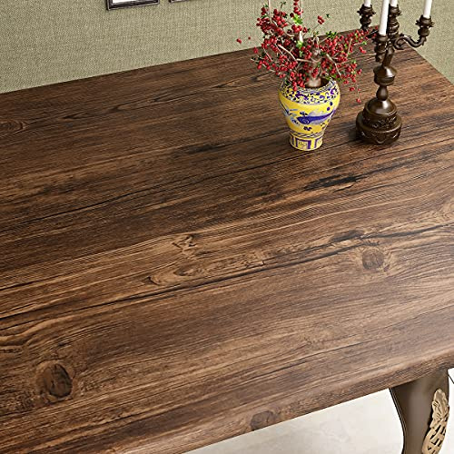 FunStick 24 x 200 Brown Wood Contact Paper for Cabinets Kitchen Countertops Rustic Wood Wallpaper Peel and Stick Distressed Wooden Adhesive Paper Thick Wood Grain Removable Wallpaper for Furniture