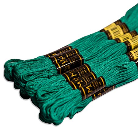 UMC STAG Premium-Stickgarn, 100 % ägyptische Baumwolle, Kreuzstich-Stickgarn, Öko-Tex-zertifizierte Baumwolle, ideal für Kunst und Handwerk, 12 Stück (Sea Green 189)