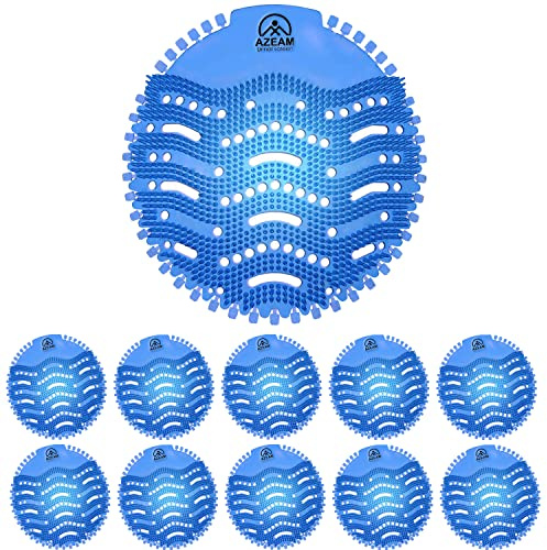 Urinal Screens Deodorizer,10 Packs Urinal Mats Pads Deodorizer for Bathroom, Restaurants, Offices, Schools, Etc. Fits Most Top Urinal Brands(Blue Mist)