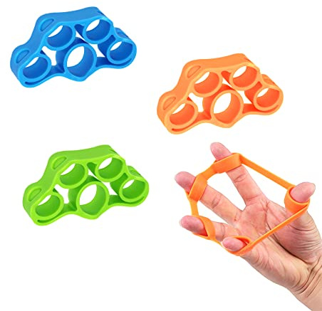 CORTNEY Hand Grip Strengthener（3 Pack）, Forearm Exerciser Hand Strengthener Finger Extensor Bands for Muscle Training Sports, Stress Relief, Increase Strength, Rock Climbing and Injury Recovery