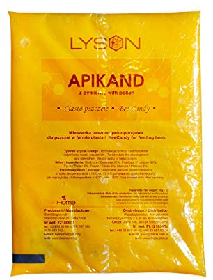 LYSON Apikand mit Pollen Bienenfutter 5x1kg Teig Bienen füttern Bienenfutterteig Zucker-Teig Zucker-Paste Bienenbeute pastöser Futterteig Bienenbeute Imkerei Honig Bienenhaltung