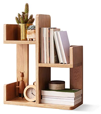 Ordner Zeitschriftenhalter Kreativität Desktop Bücherregal Holz Kombination Kleines Bücherregal Desktop Organizer Display Ständer Schreibtisch Display Regal Rack for Bürobedarf Schreibtisch Akten Orga