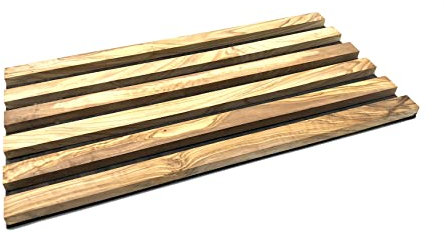 D.O.M. Brotbrett DESIGN aus Olivenholz zum Schneiden von Brot oder Baguette - Mit Messer, ohne Gravur