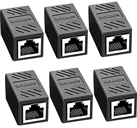 BuxiuGK 6Pcs Accoppiatore RJ45,Connettori Ethernet 8P8C Femmina a Femmina è Compatibile con cavo di rete Cat7/Cat6/Cat5e/Cat5