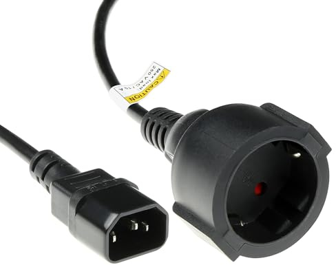 ACT C14 auf CEE7/3 Stromkabel 0,6m, C14 Stecker auf CEE7/3 Buchse Netzkabel, für USV/UPS,PDU Kaltgerätestecker – AK5219