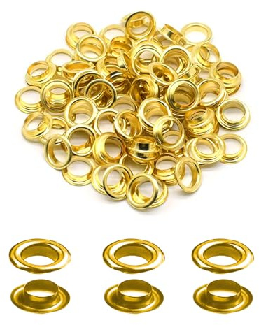 Lot de 50 œillets en métal doré de 17 mm pour travaux manuels, toile, cuir, rideaux, tissu
