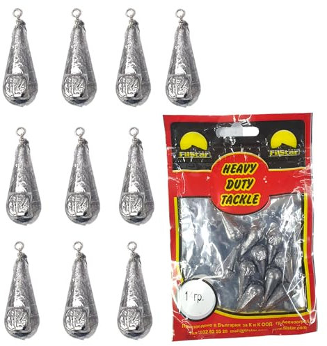 PRO FILSTAR Grundblei Angeln Set 10 x 14g - Blei Angeln mit Wirbel - Angel Bleie Set - Grundangeln - Birnenblei - Blei Gewicht - Angelblei - Fishing Weights - Bleigewichte – Karpfenblei Kit