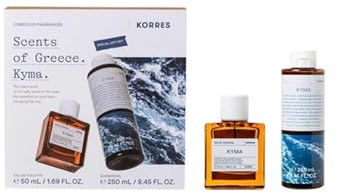 KORRES Kyma Eau de Toilette 500 ml & Duschgel, 200 ml, Meereszitrusduft, saubere Formeln mit Aloe- und Marshmallow-Wurzelextrakt, Unisex-Körperpflege, vegetarisch, tierversuchsfrei, hergestellt in