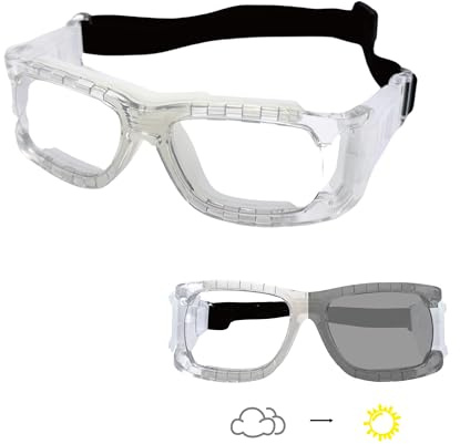 Eaglens.54 Lunettes de sport pour le squash, le basket-ball, le football américain et le football (soccer). Résistantes aux chocs, avec des verres anti-impact. Monture et verres photochromiques.