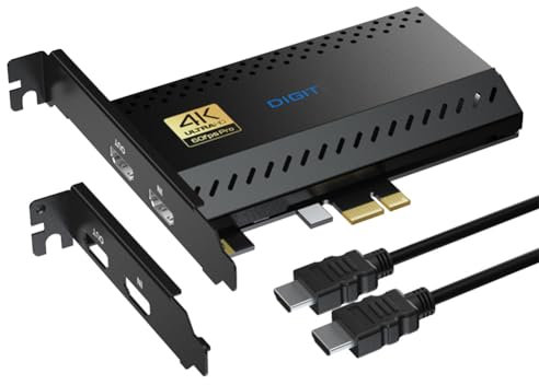Begchy Carte de Capture Vidéo Professionnelle 4K PCI-E, Carte d'Acquisition Vidéo pour Switch/OBS/Camera Live Streaming