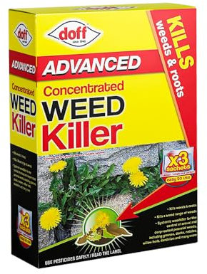 Zinnia Doff Advanced Concentrated Weedkiller 80ml Includes 3 Sachets For Powerful and Long-Lasting Tough Weeds & Roots Control