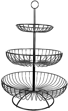 Cabilock Metal Fruit Basket Kitchen Storage Stand for Fruits Vegetables Snacks Display Stand Wire Basket for Kitchen Counter