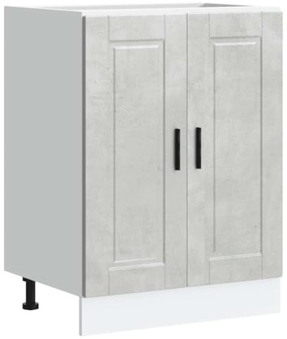 vidaXL Kitchen Base Cabinet Porto Concrete Grey Engineered Wood, sink base cabinet, base kitchen cabinet with door, sink base unit
