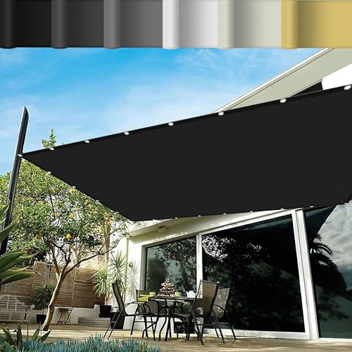 Telo Copertura Pergolato 1.4 x 3.5 m Protezione UV Telo Resistente Alle Intemperie Protezione Antivento e UV per Esterno, Giardino e Terrazza, Piscina, Nero