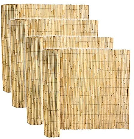 Lot de 4 canisse en Bambou brise vue, clôture de jardin décorative extérieur pour jardin et terrasse,couverture de protection contre le vent et le soleil - Profondeur 120 x Longueur 500 cm