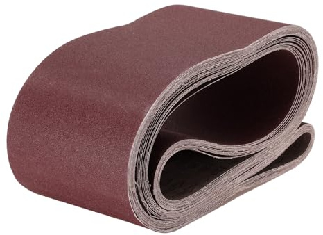QUARKZMAN 10pcs 6 x 89 Bandas De Lijado 120 Granos Óxido De Aluminio Papel De Lijado Para Lijadora De Banda Papeles De Lijado Para Metal Madera Pulido, Marrón Rojizo