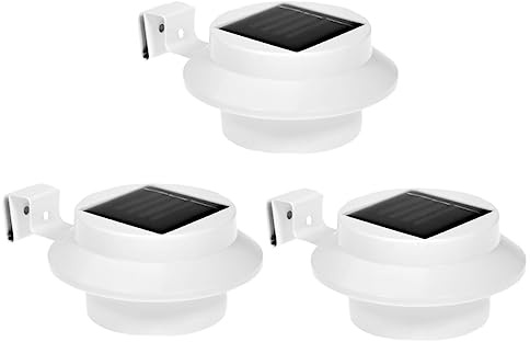 BESPORTBLE 3pcs Solar Gutter Lights Outdoor with Ip55 Waterproof Rating, Solar Powered LED Fence Lights Featuring Creative Design and 1.2v 600mah Battery for Gardens and Patios