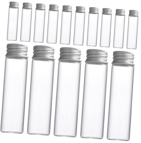 Ciieeo 50pièces Bouteilles Verre Petites Avec Couvercles à Vis Fioles Verre Vides Pour Liquides Pots Avec Bouchons Lot