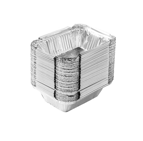 NJIEzhao 50 Pezzi di Scatola for Il Pranzo in Alluminio, Vassoio in Alluminio, teglia in Alluminio, teglia in Alluminio Vaschette Alluminio(410ml)