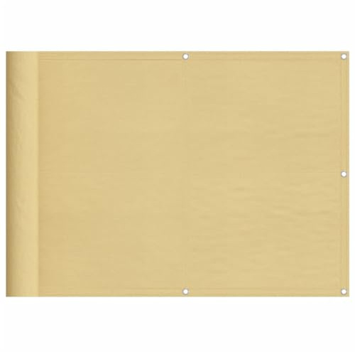 Brise Vue pour Balcon, Cache Balcon Brise, Couverture de Confidentialité Écran avec des Œillets, des Cordes, Pare-Soleil pour Jardin Extérieur, Sable 75x300 cm Oxford