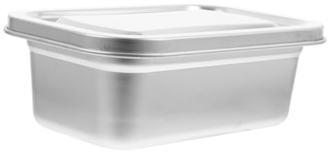 BAZEITFLOW Contenedor para Helado de 1000ml de Acero Inoxidable con Tapa, Caja Reutilizable y Multipropósito para Almacenamiento en Congelador